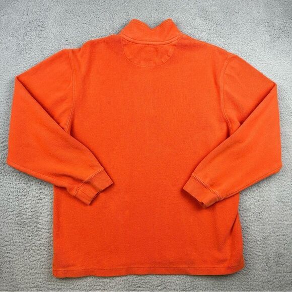 Chaps Sweater Mens Medium Orange‎ 1/4 Zip Cotton Mock Neck Business Casual - Picture 5 of 14